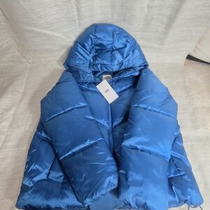 UGG Women's Shiny Blue Puffer Jacket